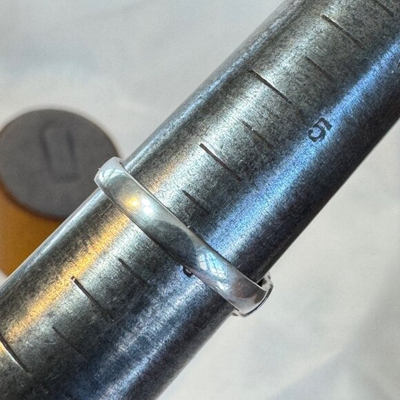 VTG Sterling Silver 925 Turquoise Bezel Set Swan Design Shoulders Ring Size 6 - Picture 9 of 10